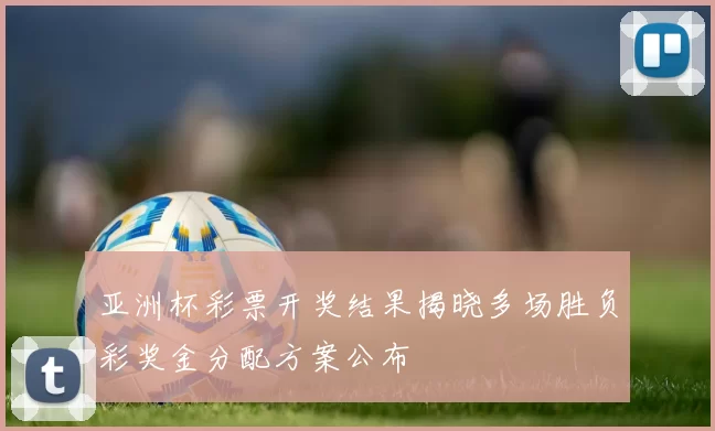 亚洲杯彩票开奖结果揭晓多场胜负彩奖金分配方案公布